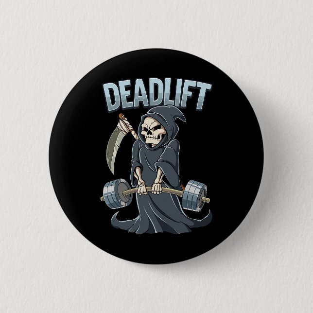 Gym Repeaer Deadlift Bodybuilding  2 Inch Round Button (Front)