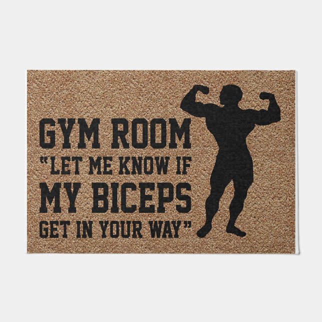 Gym Room Decor, Gym Lovers Doormat (Front)