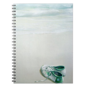 Gym Shoes on Beach Notebook