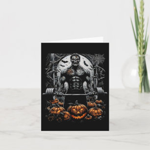Gym Skeleton-haunted Fitness Fun-halloween Workout Card