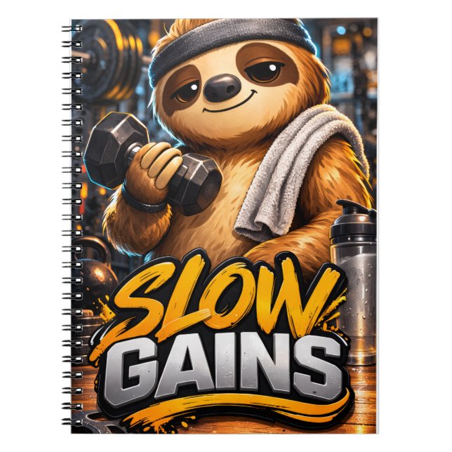 Gym Sloth - Critter Kingdom Notebook (Front)