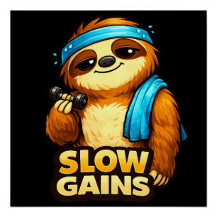Gym Sloth - Critter Kingdom Poster