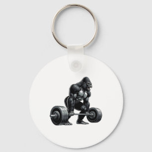 Gym Squad Fitness Group Gorilla Weightlifting Work Keychain