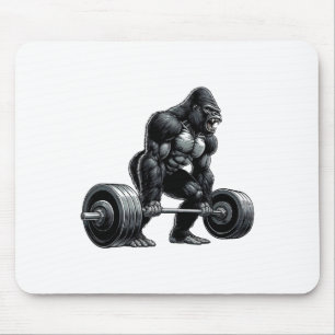 Gym Squad Fitness Group Gorilla Weightlifting Work Mouse Pad