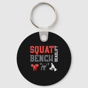 Gym Squat Bench Deadlift Powerlift Workout Fitness Keychain