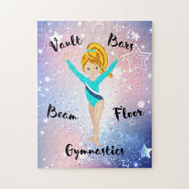 Gym Star Deep Blonde, Hazel Eyes, Turquoise Leo   Jigsaw Puzzle (Vertical)