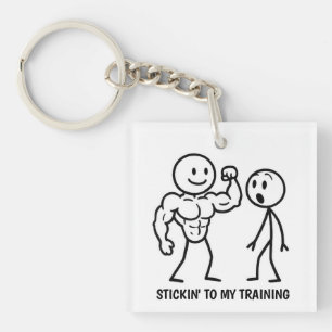 Gym Stick Figure Keychain