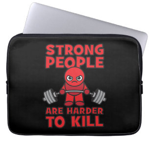 Gym - Strong People Are Harder To Kill - Kawaii Laptop Sleeve