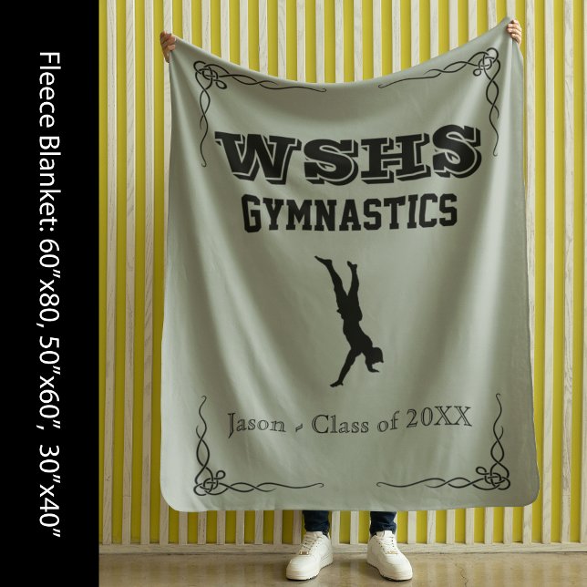Gym Team Fleece Grosse couverture Texte noir pour  (Gym Team Fleece Large Blanket Black Text for Guys)