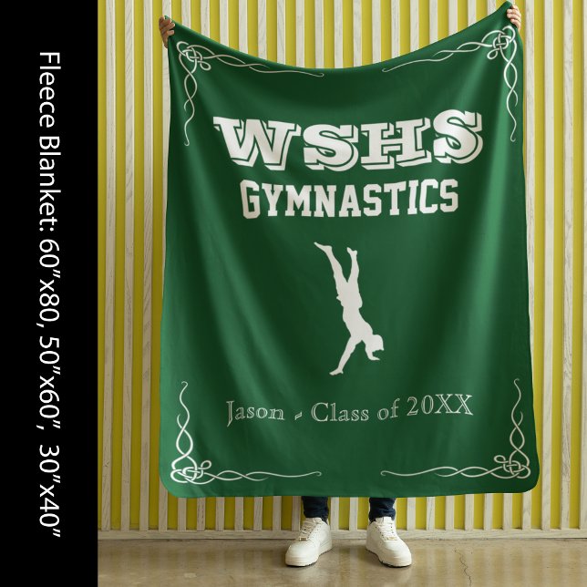 Gym Team Fleece Med Blanket White Text for Guys (Gym Team Fleece Med Blanket White Text for Guys)