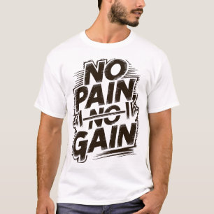 Gym Tshirt White No Pain No Gain