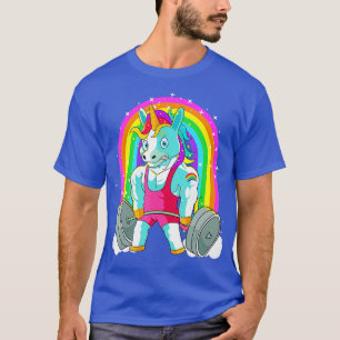Gym Unicorn Deadlift Weightlifting Workout Pride M T-Shirt