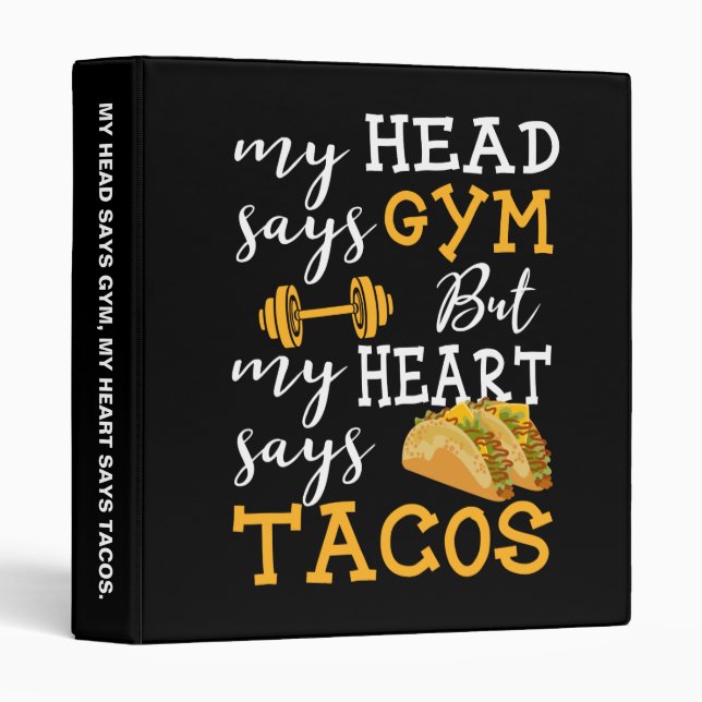 Gym vs Tacos - Funny Novelty Workout Binder (Front/Spine)
