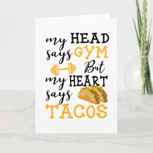 Gym vs Tacos - Funny Novelty Workout Card