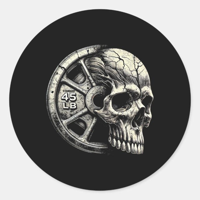 Gym Weightlifting 45lbs Plate Cool Working Out Bod Classic Round Sticker (Front)