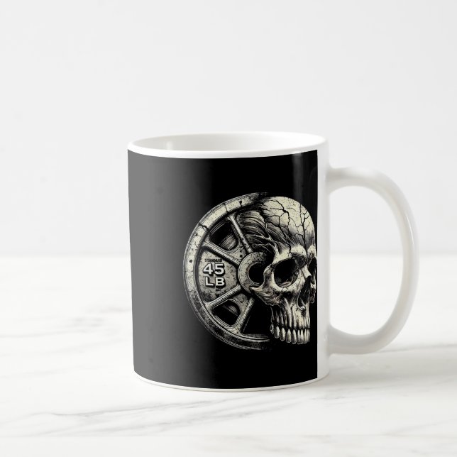 Gym Weightlifting 45lbs Plate Cool Working Out Bod Coffee Mug (Right)