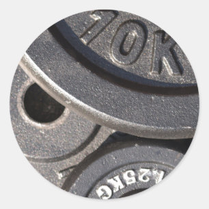 Gym Weights Classic Round Sticker