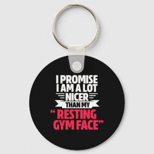 Gym Workout Bodybuilding Funny My Resting Gym Face Keychain