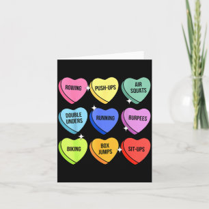 Gym workout candy heart valentine's fitness card