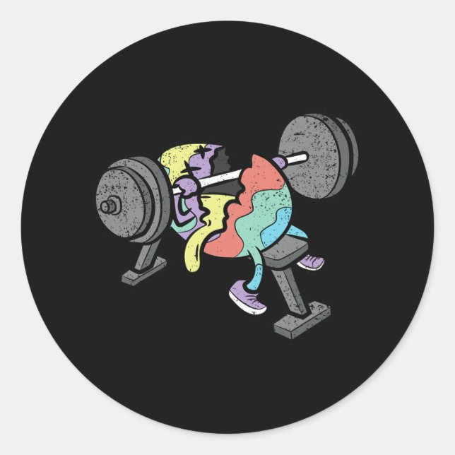 Gym Workout Easter Egg Hunting Funny Spring Men Wo Classic Round Sticker (Front)