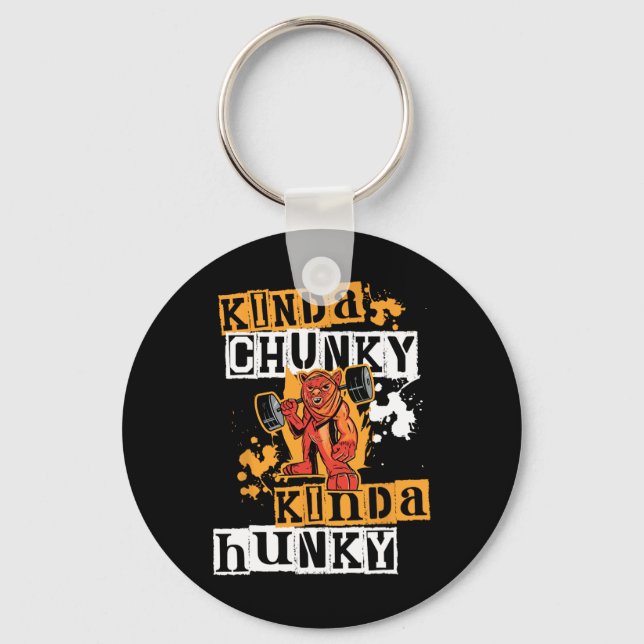 Gym Workout Fitness Funny Devil Uni Chunky-hunky W Keychain (Front)