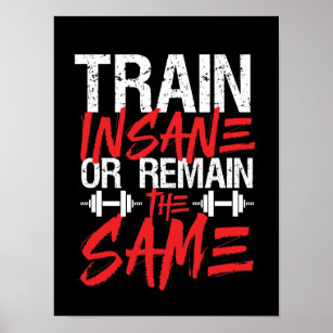Gym Workout Fitness Train Insane Remain The Same Poster