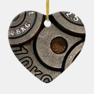 Gym Workout Fitness Weight Plates Weightlifting Ceramic Ornament