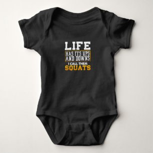 Gym Workout Weights Squat Men Women Baby Bodysuit