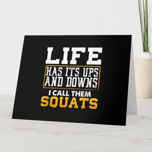 Gym Workout Weights Squat Men Women Card (Front)