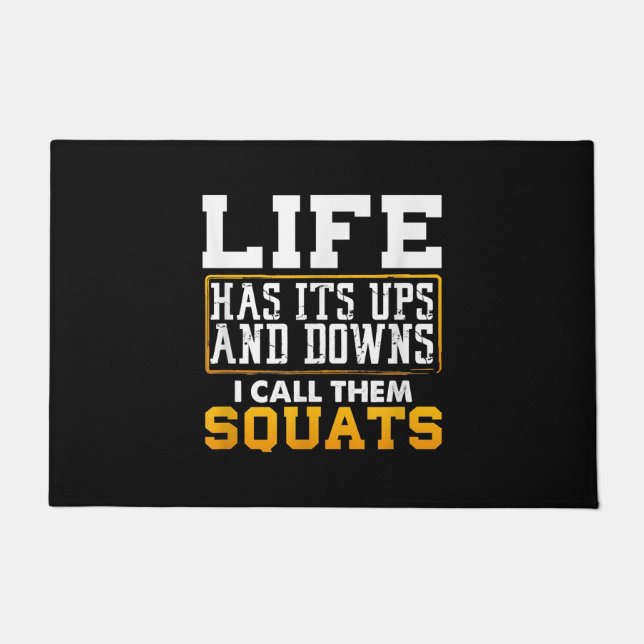 Gym Workout Weights Squat Men Women Doormat (Front)