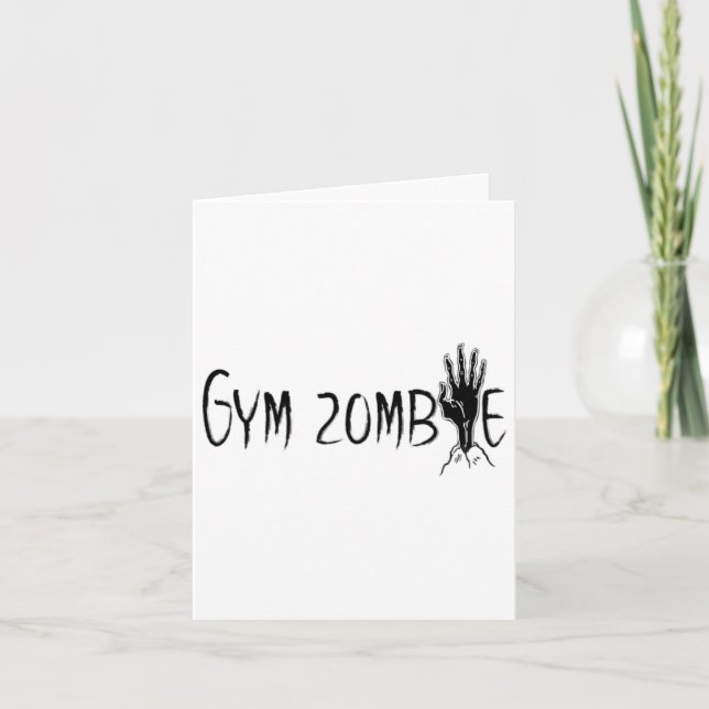 Gym Zombie Funny Halloween Workout Quote  Card (Front)