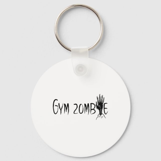 Gym Zombie Funny Halloween Workout Quote  Keychain (Front)