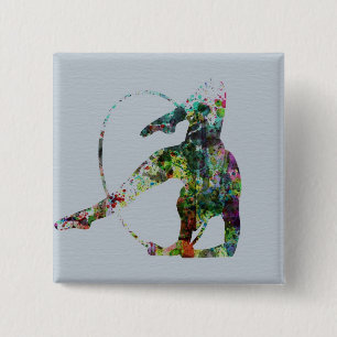 Gymnast 2 Inch Square Button