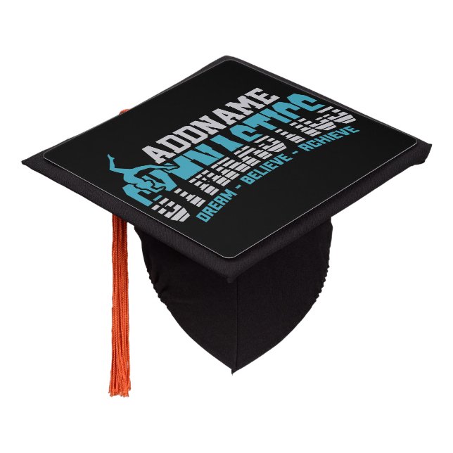 Gymnast ADD NAME Gymnastics Team Backbend Kickover Graduation Cap Topper (Angled)