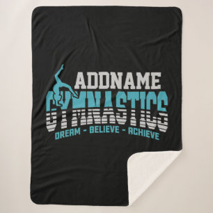 Gymnast ADD NAME Gymnastics Team Backbend Kickover Sherpa Blanket