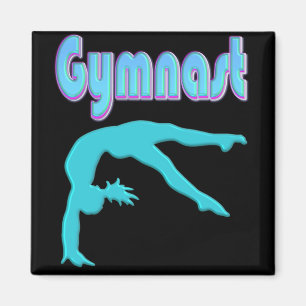 Gymnast Back Handspring Step Out Teal Magnet