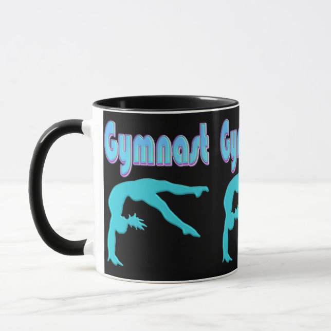Gymnast Back Handspring Step Out Teal Mug (Left)