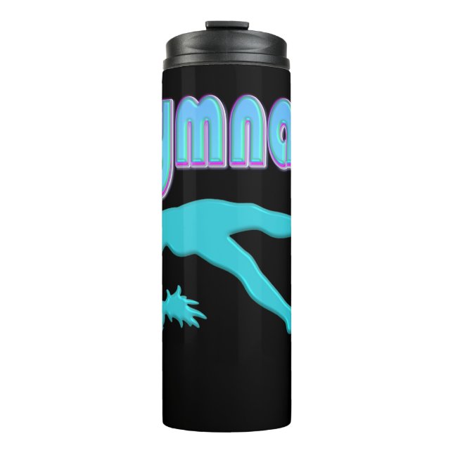 Gymnast Back Handspring Step Out Teal Thermal Tumbler (Front)