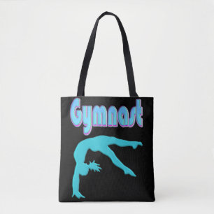 Gymnast Back Handspring Step Out Teal Tote Bag