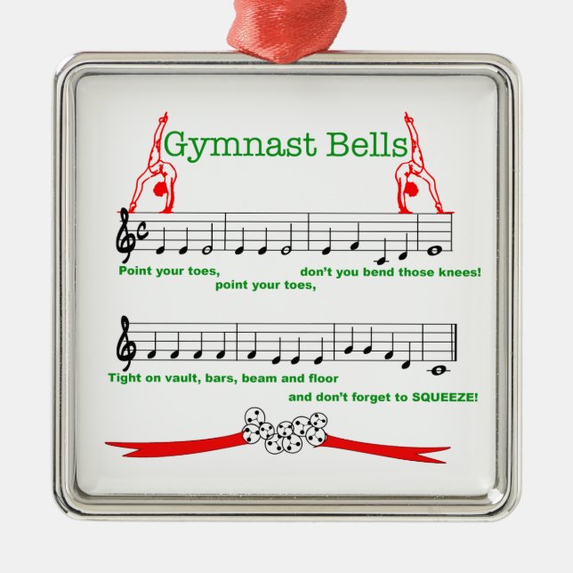 Gymnast Bells Ornament (Front)