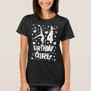 Gymnast Birthday Girl Age 4 Gymnastics Themed Pa T-Shirt