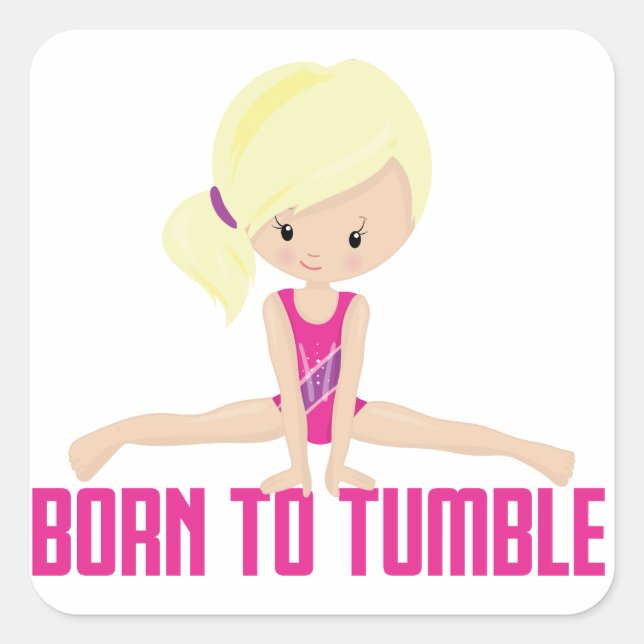 Gymnast - Blonde Square Sticker (Front)