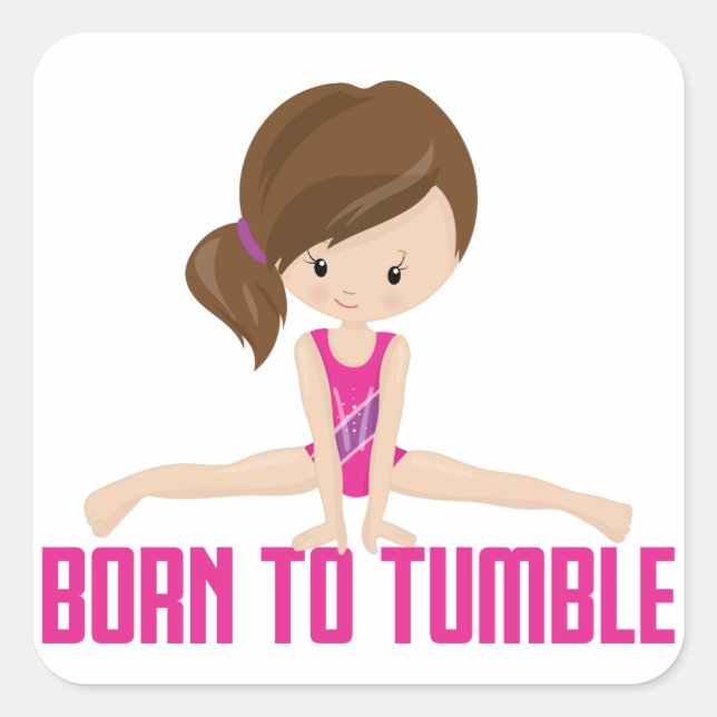 Gymnast - Brunette Square Sticker (Front)