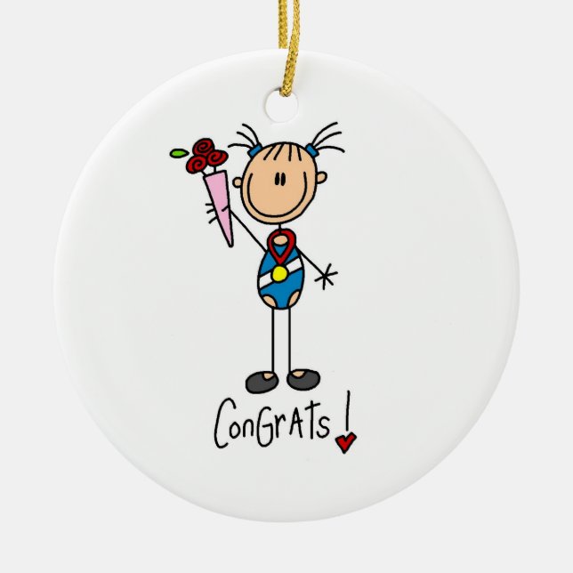 Gymnast Champion Ceramic Ornament (Front)