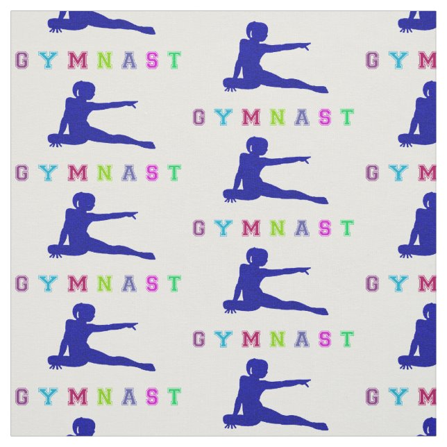 Gymnast Colourful Letters Fabric (Swatch)