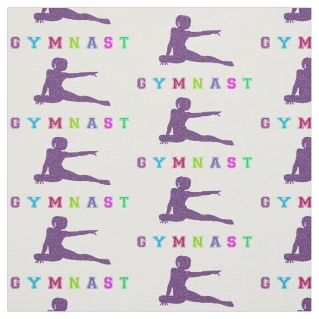 Gymnast Colourful Letters Fabric (Swatch)