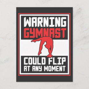 Gymnast Could Flip at Any Moment Gymnastics Postcard