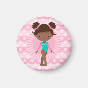 Gymnast - Cute Gymnastics African American Magnet
