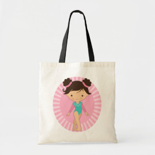 Gymnast - Cute Gymnastics Pink Turquoise Tote Bag