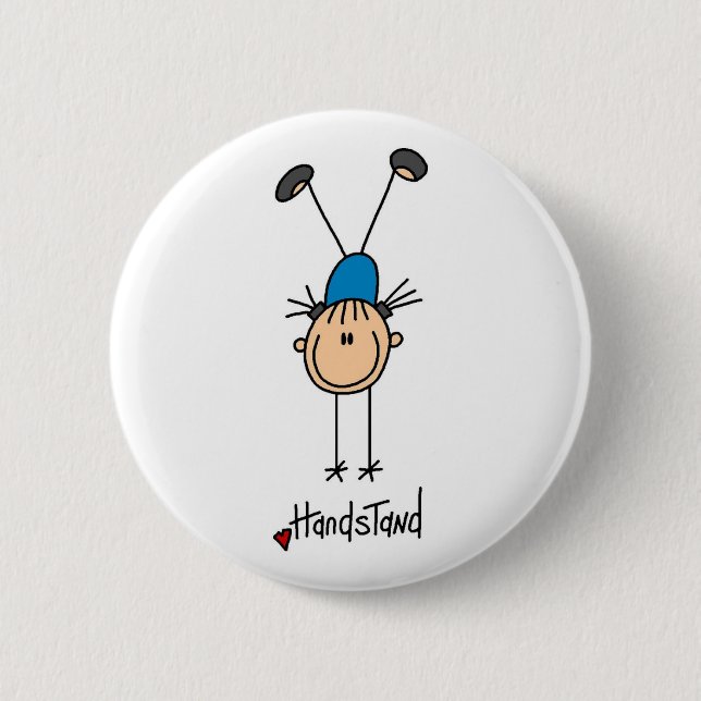 Gymnast Doing Handstand 2 Inch Round Button (Front)